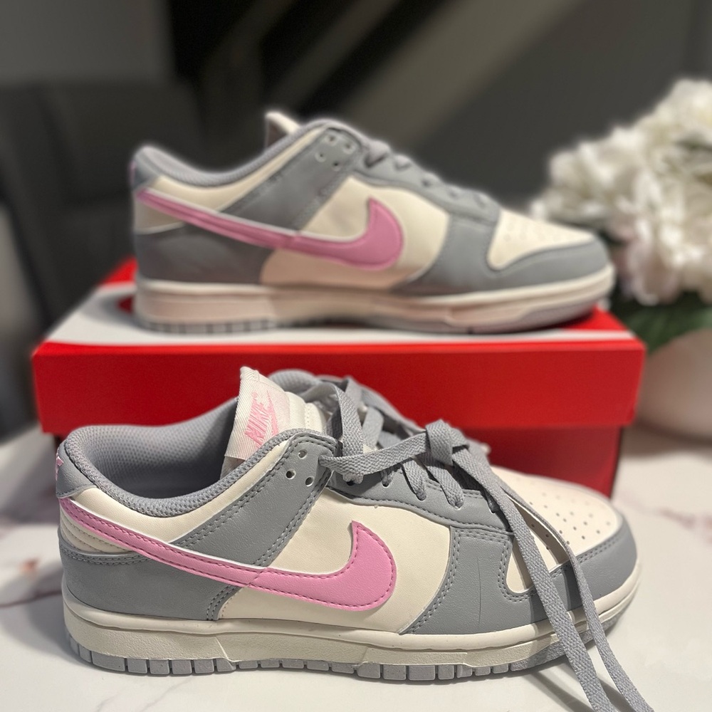 Nike Dunk Low Next Nature Gray and Pink Size 7